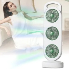 Акумуляторний потрійний вентилятор 1200 мАч на 3 швидкості обдування Three Head Fan LY-856