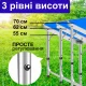 Розкладний стіл 120x60 см з регулюванням висоти 55-70 см і 4 стільцями 41×29×34 см DT4251-1