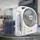 Настільний портативний вентилятор 6в1 з LED лампою, радіо, сонячною панеллю, Bluetooth та акумулятором