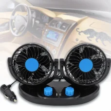Подвійний автомобільний вентилятор 5 дюймів на 12V від прикурювача з регулятором швидкості MITCHELL Чорний