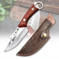 Кухонний ніж 21 см для м'яса з чохлом і дерев'яною ручкою