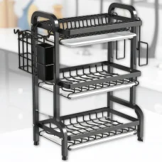Металева сушарка для посуду 59.8x23.5х53 см на 3 яруси Bowl Rack