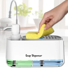 Дозатор рідкого мила з 2 відсіками та губкою Dish Soap Dispenser