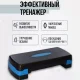 Двоступінчаста степ-платформа 68x28x15 см з анти ковзним покриттям MS 0536-2 Чорно-синій Степ-аеробіка