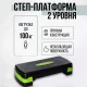 Двоступінчаста степ-платформа 68x28x15 см з антиковзним покриттям MS 0536-3 Чорно-зелений Степ-аеробіка