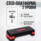 Двоступінчаста степ-платформа 68x28x15 см з антиковзним покриттям MS 0536-4 Чорно-червоний Степ-аеробіка