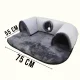 Килимок-лежанка 2 в 1 з тунелем для котів 55х75 см Cat Bed