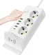 Мережевий подовжувач 3000W з бездротовою зарядкою, 4USB, 2Type-C на 3 м і 3 розетки 481 Білий