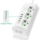 Мережевий подовжувач 3000W з бездротовою зарядкою, 4USB, 2Type-C на 3 м і 3 розетки 481 Білий