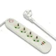 Мережевий фільтр ALFA 2500 Вт на 4 розетки з вогнетривким корпусом, 2-ма USB, 1-ий Type-C 498 Білий