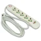 Подовжувач від мережі ALFA 2500 Вт на 5 розеток і 5 м з міцним корпусом, 2-ма USB, 1-ий Type-C 500/499 Білий