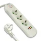 Подовжувач 2500 Вт ALFA на 3 розетки із заземленням, двома USB-портами та одним Type-C 495 Білий