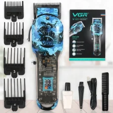 Машинка для стрижки волосся з 4 насадками та LED дисплеєм VGR V-685