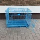 Складна клітка-транспортер 76x48x56 см з металу для перевезення та перенесення тварин Синій