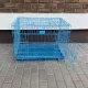 Клітина-транспортер складана з металу 90x55x67 см для перевезення домашніх тварин Синій
