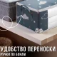 Тканинний органайзер для зберігання постільної білизни 55х35х25 см із прозорим вікном та ручками Синій