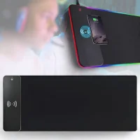 Ігровий килимок 79х30 см для миші з RGB підсвічуванням та бездротовою зарядкою 5W/15W