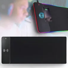 Ігровий килимок 79х30 см для миші з RGB підсвічуванням та бездротовою зарядкою 5W/15W