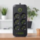 Мережевий подовжувач з 6 розетками та 4USB-A/2USB-C портами 5 метрів 2500W Чорний