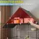 Напольна клітка для птахів 73х37х152см з іграшками, двоскатним дахом та коліщатками KP-83