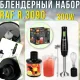 Занурювальний блендерний набір 5в1 з вінчиком, подрібнювачем та капучинатором RAF R.309G 300W