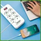Мережевий подовжувач на 3 метри з вимикачем та заземленням 6х220V | 4хUSB | Type-C D6
