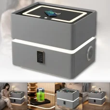 Приліжкова тумба з Bluetooth колонкою, бездротовою зарядкою та LED підсвічуванням XF01 Сірий