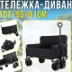 Складний візок-диван на колесах 107х55х91см з регульованою спинкою та ручкою TKMP-02