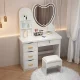 Макіяжний столик 120х100х35 см з LED-дзеркалом у формі серця й пуфиком STL-MD 95