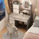 Макіяжний столик 127х100х40 см з круглим LED-дзеркалом і полицями STL-MD 92