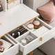 Туалетний столик 120х120х40 см із тумбочкою та круглим LED дзеркалом STL-MD 106
