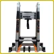 Шарнірна телескопічна драбина-стрем’янка 2.5х2.5 м з роликами для переміщення