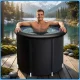 Портативна каркасна ванна 80х80см для крижаної терапії з надувним бортиком та зливом