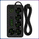 Мережевий фільтр-подовжувач 3м на 5 розеток із заземленням 4хUSB | Type-C 2505