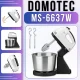 Стаціонарний міксер 2в1 з чашею 2 літри, 7 швидкостями та насадками Domotec MS-6637W 250W