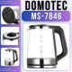Електрочайник 2.3л з боросилікатним склом та автовідключенням Domotec MS-7846 2000W