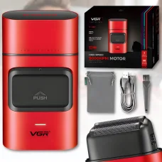 Професійна електробритва-шейвер 9000 об/хв з подвійною сіткою VGR V-307 Червоний