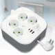 Мережевий подовжувач 4м з механічним намотуванням кабелю 4х220V | 2xUSB | 1xType-C A107/PNS-05