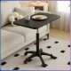 Приліжковий стіл для ноутбука з регулюванням висоти та коліщатками 60х40х58-75см Чорний 26011
