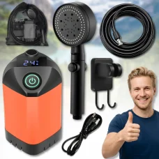 Переносний похідний душ з акумулятором та цифровим дисплеєм 4800 mAh