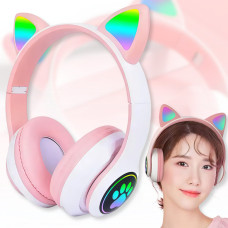 Накладні Bluetooth навушники з вушками та RGB-підсвічуванням STN-28