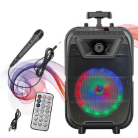 Портативна колонка Bluetooth на акумуляторі з підсвічуванням, мікрофоном та пультом ZQS8121