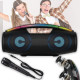 Музична Bluetooth колонка з підсвічуванням та мікрофоном B100 20Вт Чорна