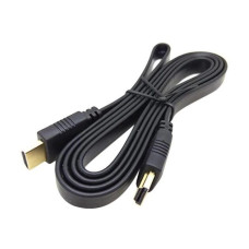Кабель HDMI на 1.5 м плоский для передачі відеосигналу чорний