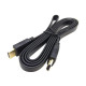 Кабель HDMI на 1.5 м плоский для передачі відеосигналу чорний