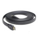 Кабель HDMI 3м плоский Maxkey для підключення відеоапаратури чорний
