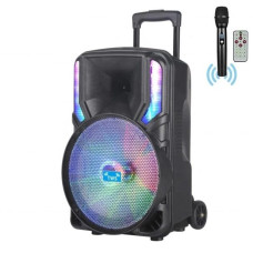 Портативна акустична система з караоке мікрофоном GZ-612 Bluetooth колонка з RGB підсвічуванням 30W