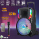 Портативна акустична система з караоке мікрофоном GZ-612 Bluetooth колонка з RGB підсвічуванням 30W