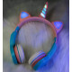 Бездротові Bluetooth навушники з вушками та рогом Однорога Wireless Headphone CXT 8M Навушники з карткою пам'яті