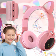 Накладні Bluetooth-навушники з LED вушками та підтримкою microSD BT-028C